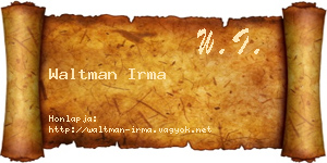 Waltman Irma névjegykártya